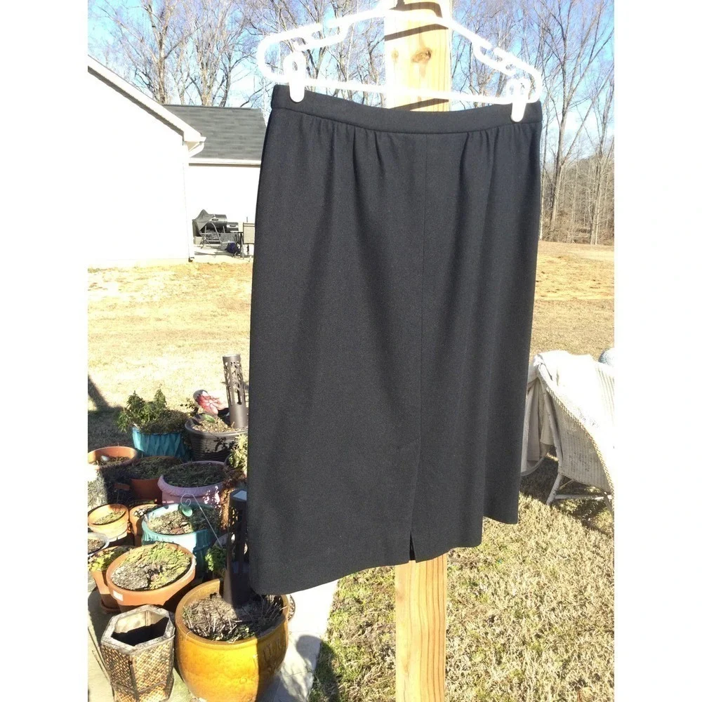 Vintage‎ Pendleton womens midi wool skirt size 14 black full READ academia goth